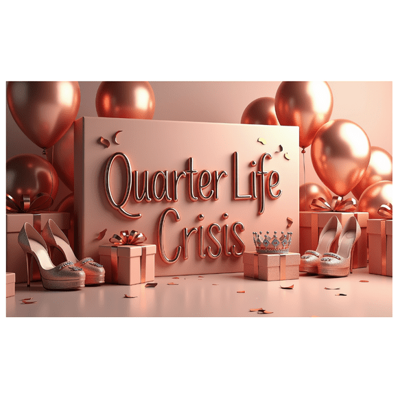 3D Style Quarter Life Crisis Banner Party Decoration Backdrop for Milestone Celebrations Birthday Parties Photo Shoots Decorative Events Festive Gatherings