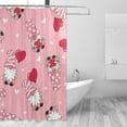 thumbnail image 2 of FREEAMG Valentine's Day Gnome Shower Curtain with Hooks, Waterproof Washable Fabric Shower Curtain for Bathroom Bathtub Decor, 60"x 72", 2 of 6