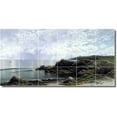 thumbnail image 1 of Ceramic Tile Mural-Alfred Bricher Waterfront Painting 61. 48" w x 24" h using (18) 8 x 8 ceramic tiles, 1 of 3