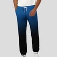 thumbnail image 2 of KeShDi Sweat Pants for Men Wide Leg Pants Men Men Print Fashion Casual with Pockets Elastic Waist Long Pants Sweatpants Trousers Blue 2X, 2 of 5