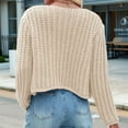 thumbnail image 5 of Women'S Long Sleeve Cropped Knit Cardigan 2025 Casual Button Down Crochet Sweater Tops with Pockets  XL, 5 of 7