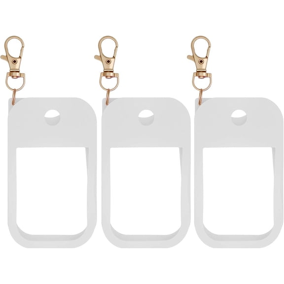 Silicone Case Compatible with Touchland Hand Sanitizer Spray Protective Case with Keychain for Power Mist and Glow Mist (White)