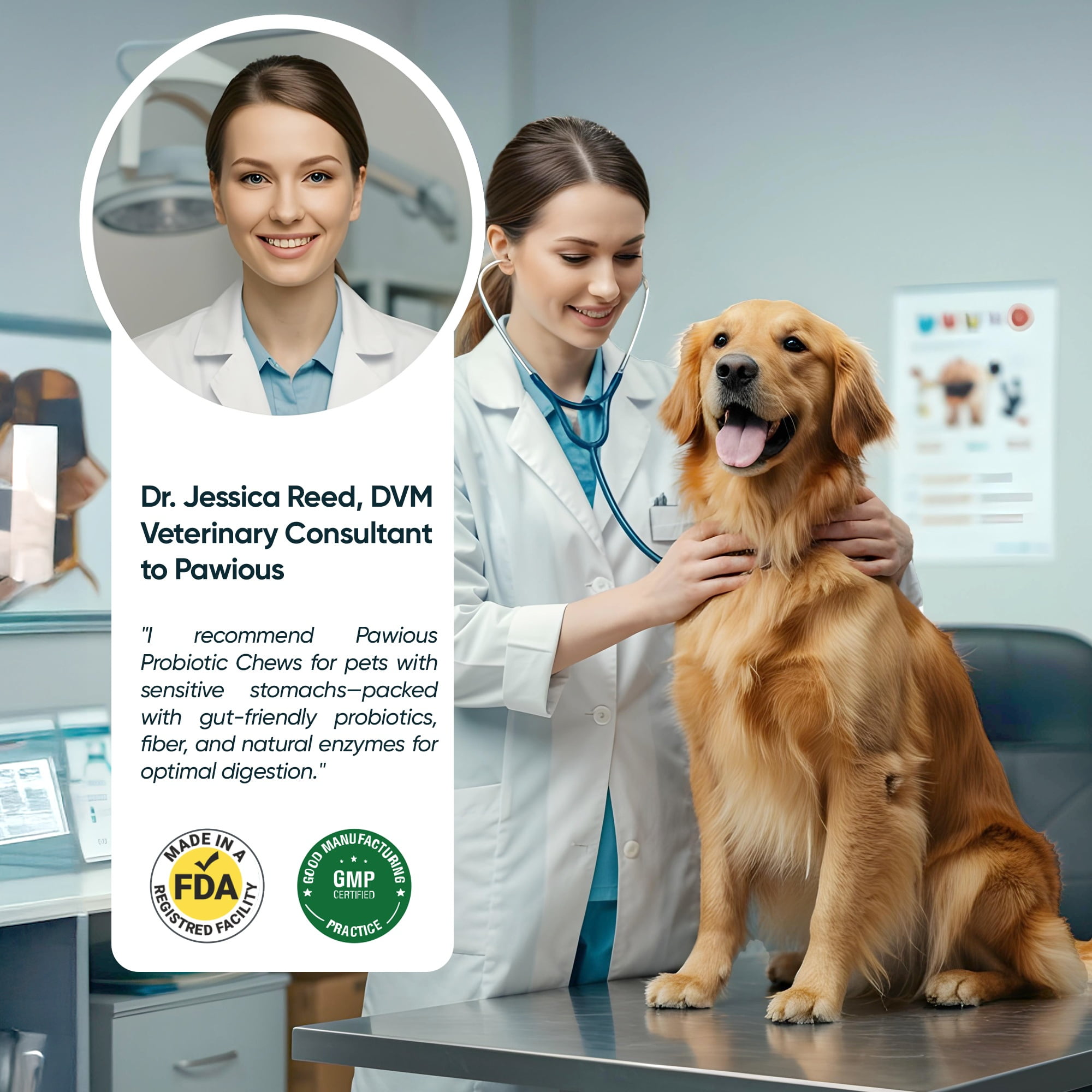 Pawious Probiotics for Dogs - 120 ct. - Diarrhea, Itchy Skin and Allergies Support - Delicious Probiotic Chews for Dogs