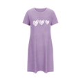 thumbnail image 4 of HomeGardon Women's Sleepwear Nightgowns for Women,Women's Oversized Short Nightgown Printed Round Neck and Short Sleeves dress,S-XXL, 4 of 6