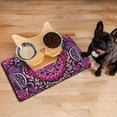 thumbnail image 3 of Decorative Paisley Print Pet Food Mat - Vibrant Bohemian Design, Non-Slip Dog Bowl Mat with Absorbent Foam Core, 3 of 5