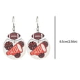 thumbnail image 3 of Soccer Earrings Cheerleaders Multicolor Rugby Geometric Wooden Print Cheer Earrings Rugby Cheerleader Earrings Cheer Jacket Earrings Girls Earrings for Sensitive Ears Rhinestone Earrings Earring Set, 3 of 4