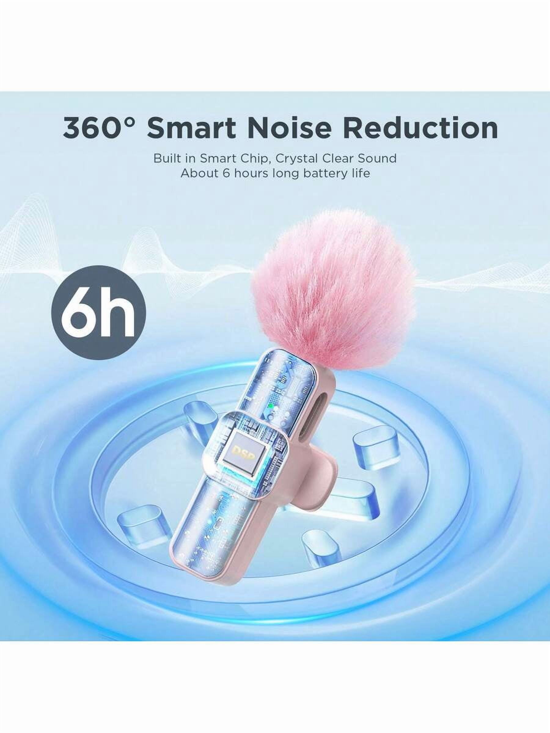 Professional Wireless Lavalier Microphone For Smartphone, Plug-Play Wireless Microphone For Video/Audio Recording, Clip On Lapel Mic For Interview/Vlog/Teaching