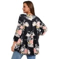 thumbnail image 3 of LARACE Women's Plus Size Tops 3/4 Length Sleeve Shirts Dressy Casual V Neck Tunic Blouse A-Black05_2X, 3 of 6