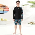 thumbnail image 5 of Chenglor Kids Two Piece Swimwear For Boys And Girls Solid Color Youth Thermal Bathing Suit For Hot Springs And Swimming #Grey 170, 5 of 8