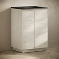 thumbnail image 3 of St. Tropez 24" Freestanding Bathroom Vanity in White Oak with Black 3-Hole Centerset Sink Top, 3 of 6