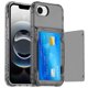 thumbnail image 2 of For iPhone 16e Clear Case PC + TPU Phone Cover Card Holder Kickstand - Transparent, 2 of 5