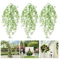 thumbnail image 4 of Artificial Flower Realistic Looking Wedding Decoration Unfading Artificial Wall Hanging Vine Flower Home Decor-White, 4 of 8