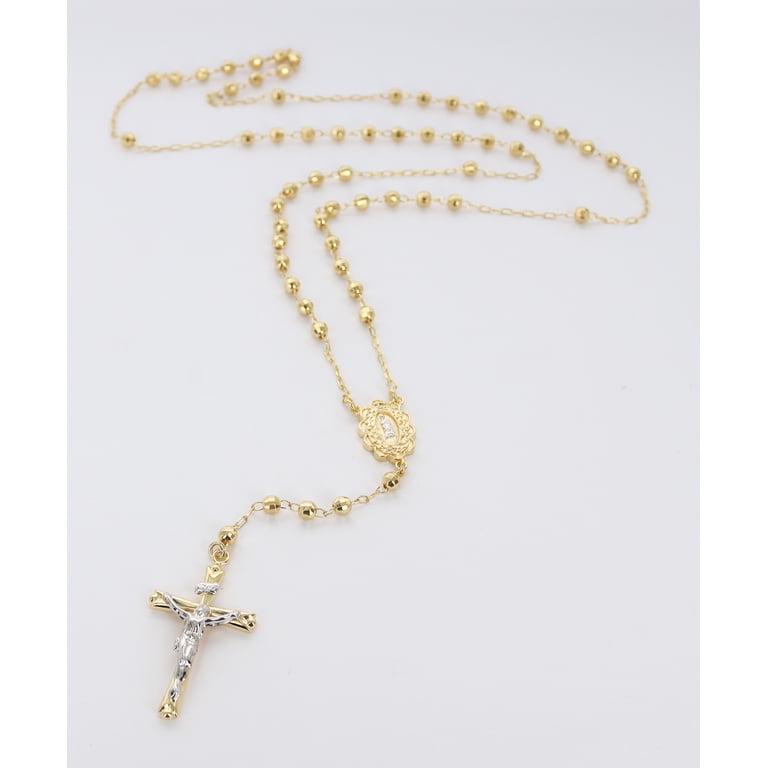 Brilliance Fine Jewelry Sterling Silver 14K Gold Plated Rosary