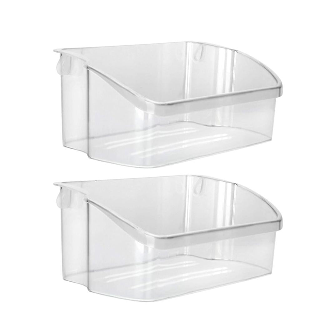 Pack of 2 Spacious Refrigerator Drawer Bins Easy Installation for Organized Food Storage PP
