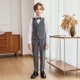 thumbnail image 5 of Odeerbi Chicos 6 Pcs Caballero Traje Formal Vestido Camisa + Chaqueta de Blazer + Pantalones de Traje + Chaleco + Corbata + Broche Set de Trajes de Boda, 5 of 9