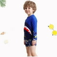 thumbnail image 4 of Baywell Boys Rash Guard Sets Kids Beach Bathing Suit Two Pieces Modest Swimwear Long Sleeve Top and Short Pant UV Sun Protection Suit 4-8Y, 4 of 7