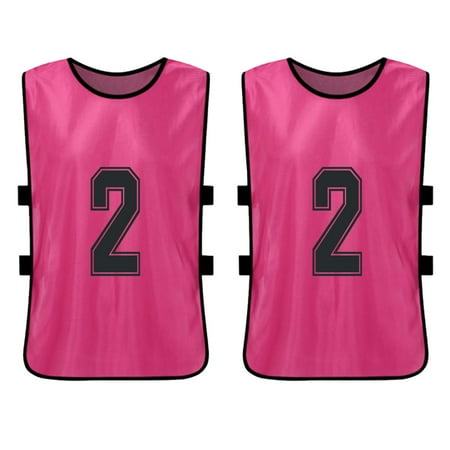 12 PCS Kid's Football Pinnies 2 Colors Quick Drying Soccer Jerseys Youth Sports Scrimmage Basketball Team Training Numbered Bibs Practice Sports Vest