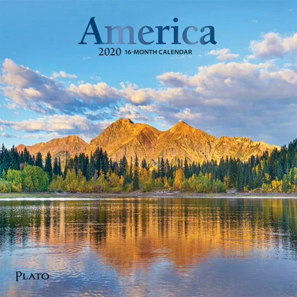 America 2020 7 x 7 Inch Monthly Mini Wall Calendar with Foil Stamped Cover by Plato, USA United