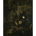 thumbnail image 2 of Isac Vromans 20x24 Black Ornate Framed Double Matted Museum Art Print Titled: Grapes, Flowers and Animals (1665 - 1719), 2 of 5