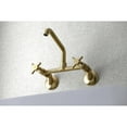 thumbnail image 3 of Kingston Brass KS423SB Concord Two-Handle Wall-Mount Kitchen Faucet, Brushed Brass, 3 of 5