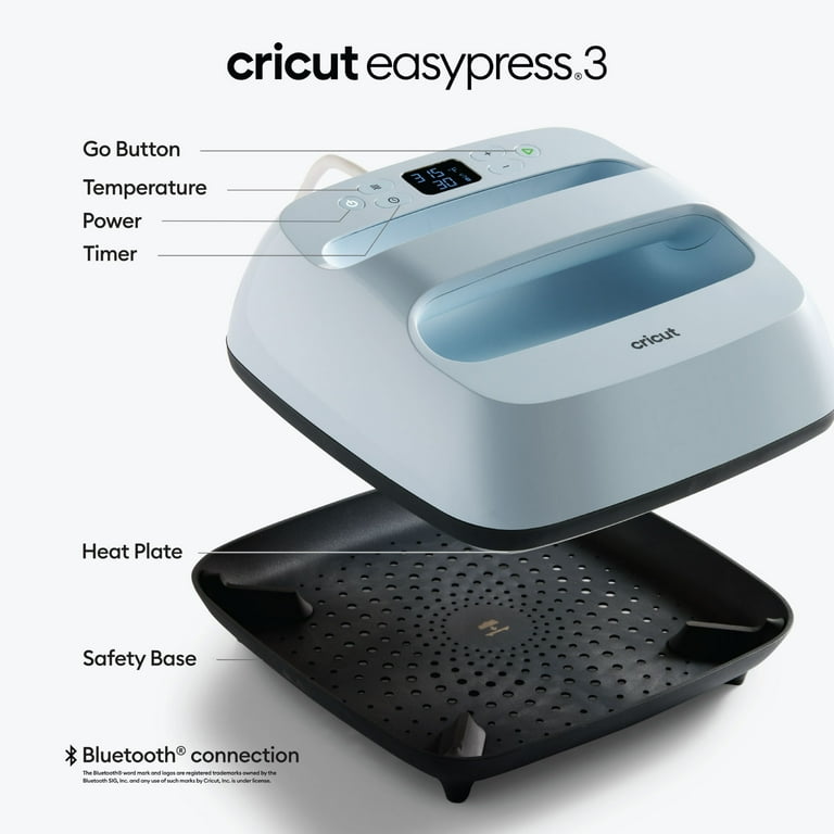 Cricut 9 x 9 EasyPress™ 2 with Iron-On Bundle, Mat and Weeder