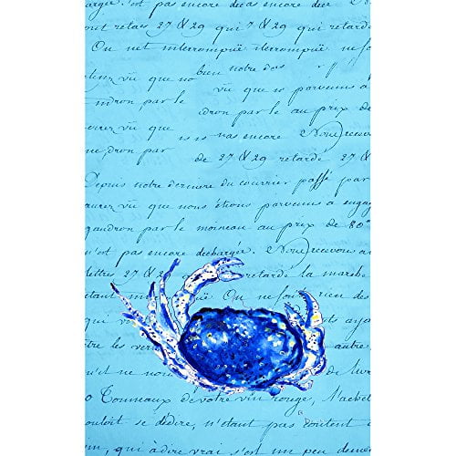 Blue Script Crab Kitchen Towel Walmart Com Walmart Com