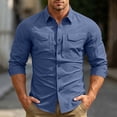 thumbnail image 2 of Men's Slim Fit Safari Shirt Outdoor Hiking Fishing Button Down Long Sleeve Tactical Work Shirts with Pockets, 2 of 9