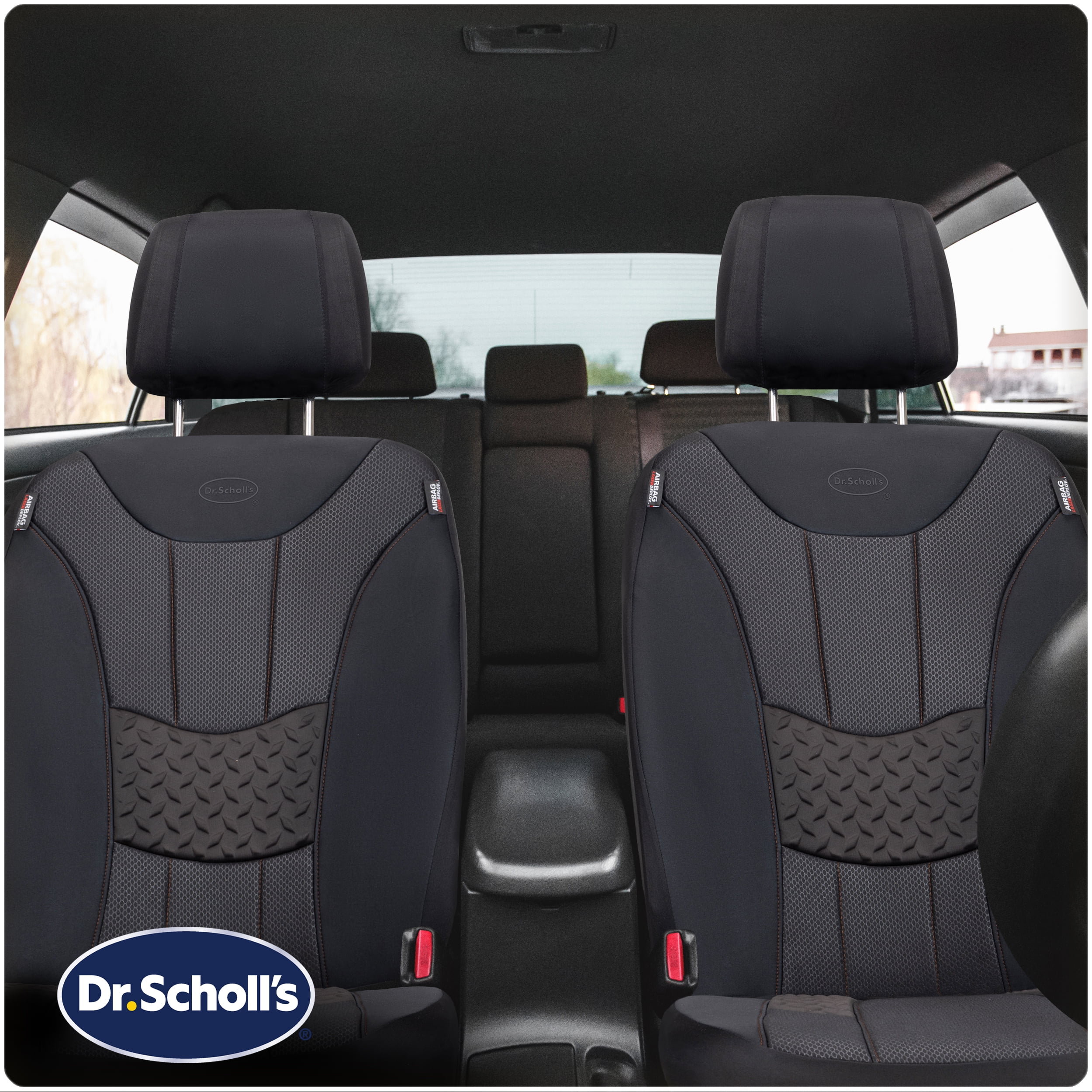 (2 pack) Dr. Scholl's 1-Piece Copper-Infused Seat Cover for Cars, Trucks & SUVs