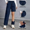 thumbnail image 6 of WULMLEO Womens Hiking Zip Off Pants Waterproof Convertible Drawstring Shorts Lightweight for Camping Bottoms Quick Dry Dark Blue M, 6 of 7