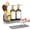 Grey Sink Caddy + Amber Bottle + Gold Pump, variant on Kitchen Soap Dispenser Set with Drying Tray – 16oz Glass Bottles with Stainless Steel Pumps, Sink Organizer Caddy with Brush Holder & Non-Slip Feet – All-in-One Dish & Hand Soap Station