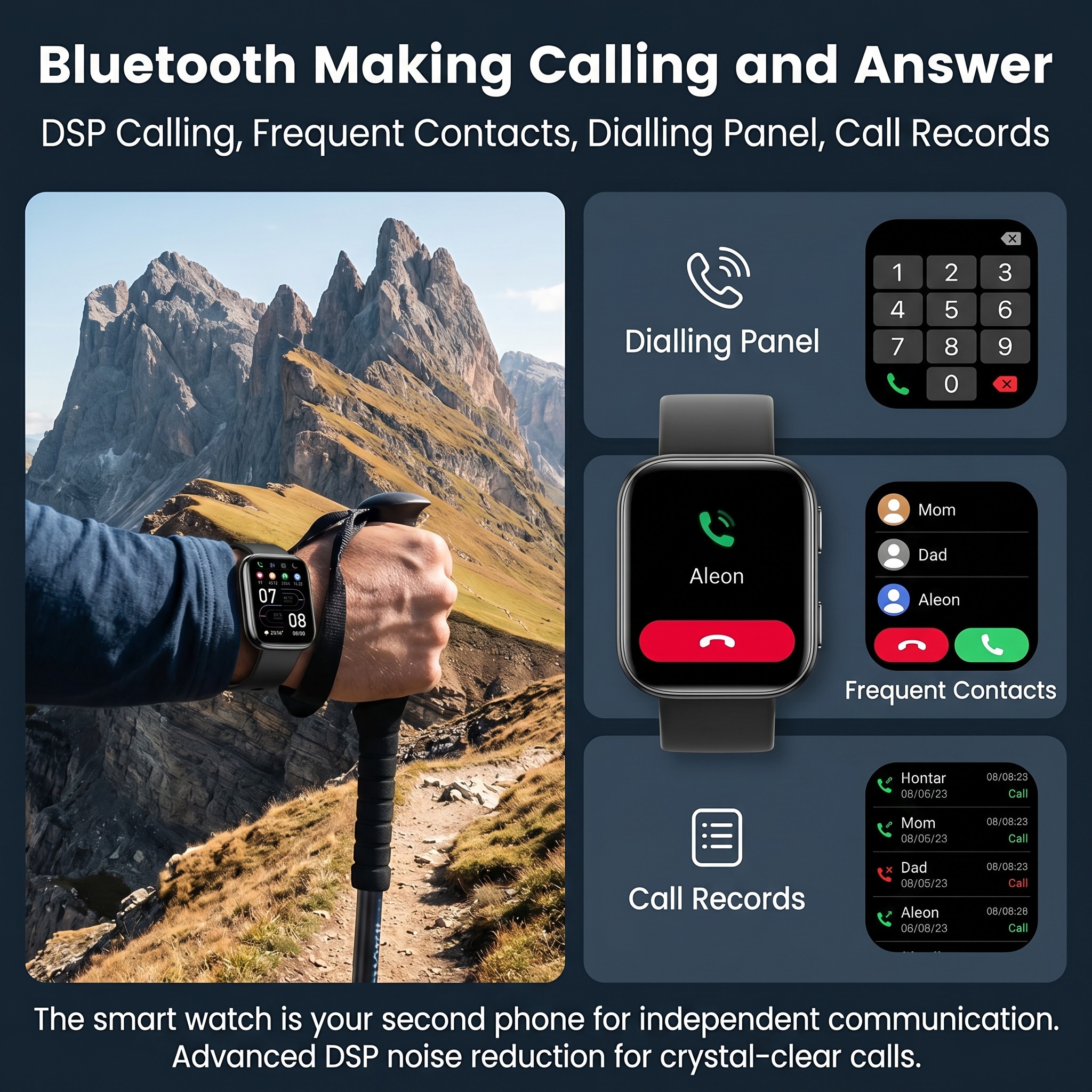 LBSAU 1.83" HD Smart Watch with Bluetooth Calling, Black photo 7