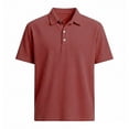 thumbnail image 3 of CHENHANN Men's Polo Shirt Short Sleeve Button Down Corduroy Polo Tees Slim Fit Red Summer Shirts for Men, 3 of 3