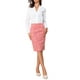 thumbnail image 2 of FALDA DE TWEED A CUADROS PARA MUJERES INSPIRADA EN CHIC, CINTURA ALTA, LONGITUD A LA RODILLA, TALLA XS, ROJO, 2 of 6
