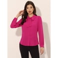 thumbnail image 3 of Blusa de trabajo Con cuello Peter Pan Allegra K S, 3 of 5