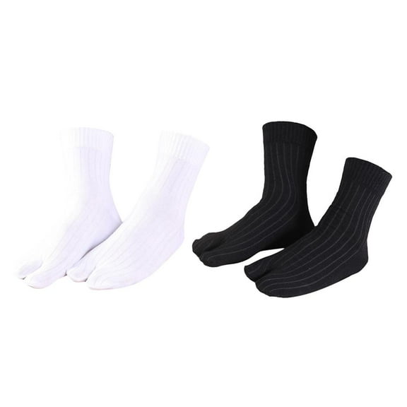 Segolike 2Pair Two Toe Socks Two Finger Socks Boat Socks sport socks Cotton Socks Stripe Pattern