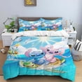 thumbnail image 5 of Disney Cartoon Cute Stitch Print Three Piece Bedding Set Cover Set With Pillowcase Children or Adults King Queen Full Twin Size, 5 of 5
