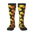 thumbnail image 2 of Lsque Orange Lemon Printed Crew Socks Men's Women's LightWeight Thin Casual Calf Socks ,Knee High Socks,Cotton Socks, 2 of 9