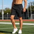thumbnail image 4 of EOYWHK Running Shorts Men with Pockets Elastic Waist Beach Jogging Shorts Men Soft Lightweight Breathable Hiking Shorts for Men Black, Size XXXL, 4 of 9