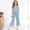Blue, variant on NAISIBABY Girls Outfit Sets 2-Piece, V-Neck Short Sleeve T-Shirt & Straight Leg Capri Pants Kids Fashion Clothes Blue Size 8