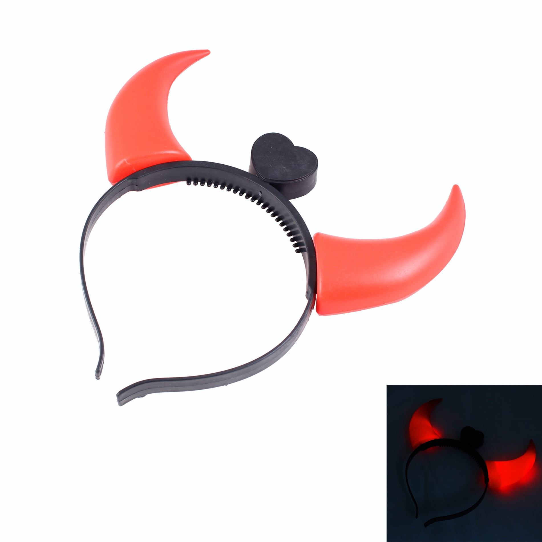 Led Devil Horns Novelty LightUp Headband For Party Party Red