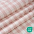 thumbnail image 2 of NICETOWN Pink Plaid Linen Curtains for Girls Room, Linen Textured Semi-Sheer Curtains Rod Pocket Farmhouse Light Filtering Window Drapes, Gingham Linen Drapes for Bedroom, 52"x84", 2 Panels, 2 of 9