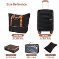 thumbnail image 7 of Smicure Carry On Luggage Set 5 Piece with Spinner Wheel, Hardside Lightweight Suitcase with Duffel Bag and Travel Essentials, Black, 7 of 7