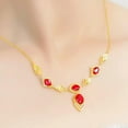 thumbnail image 6 of QQTDFG Valentine's Day Gift 24K Yellow Gold Plated Red Zircon Women's Pendant Necklace-default, 6 of 7