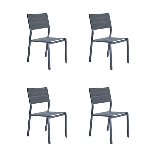 Set de 4 Sillas para Jardín de Aluminio Resistente NATERIAL ORION BETA II