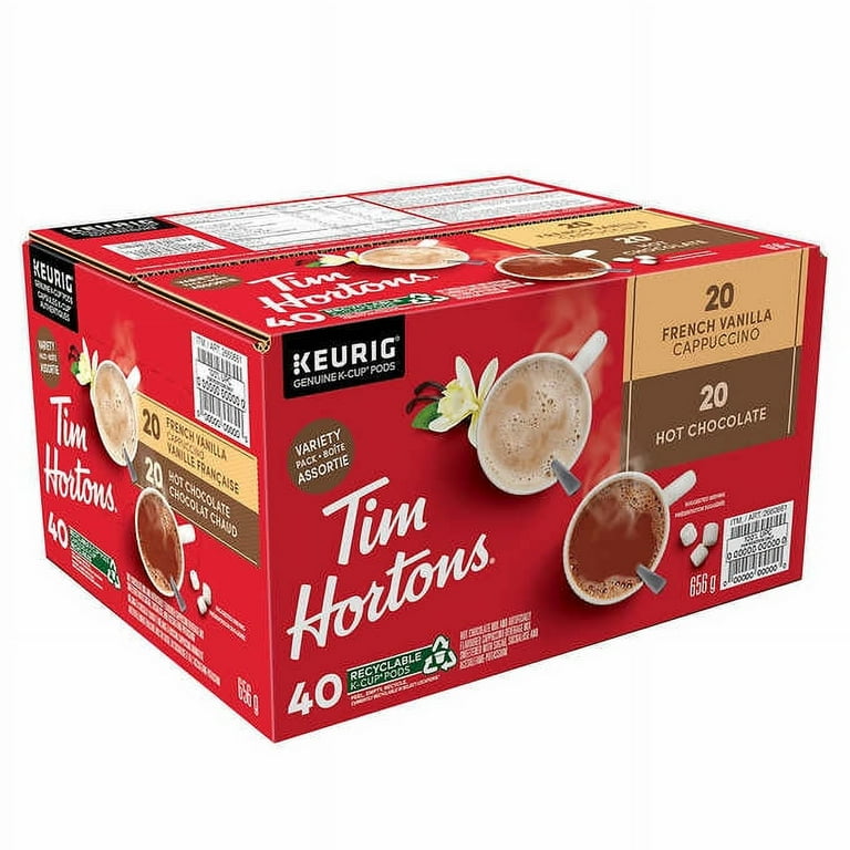 Tim Hortons Hot Chocolate, French Vanilla Cappuccino, Single Serve