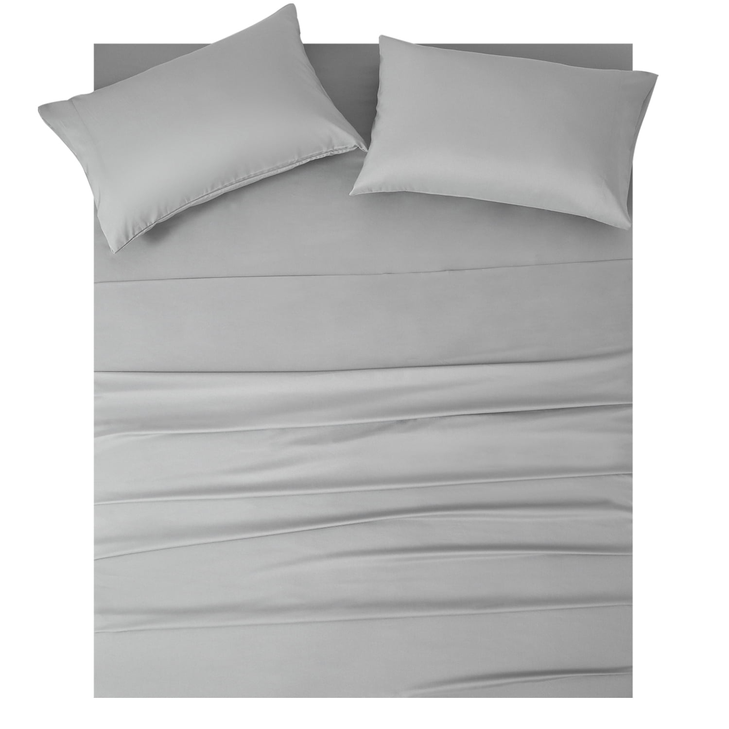 Johnpey 4-Piece Bamboo Bed Sheet Set, Queen Size - Gray