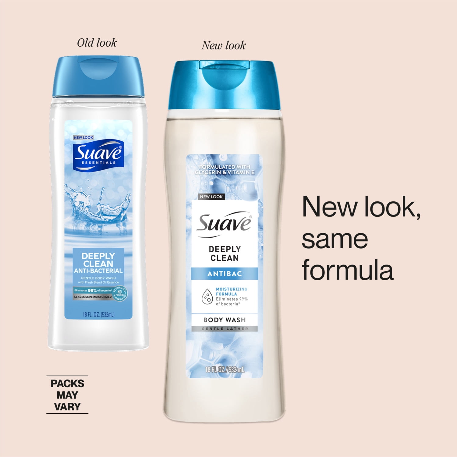 (2 pack) Suave Essentials Gentle Body Wash, Deeply Clean, 15 oz
