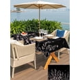 thumbnail image 4 of Outdoor Tablecloth with Umbrella Hole and Zipper, Black Floral Rectangle Table Cloth 60x84 Inch Waterproof Tablecloth, Elegant Pastoral Flowers Farmhouse Picnic Table Cover for Patio Camping, 4 of 7