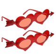 thumbnail image 1 of 2pcs Valentine Heart Sunglasses Chic Safe Valentine Valentine Party Supplies Valentine Party Photo Prop A, 1 of 3