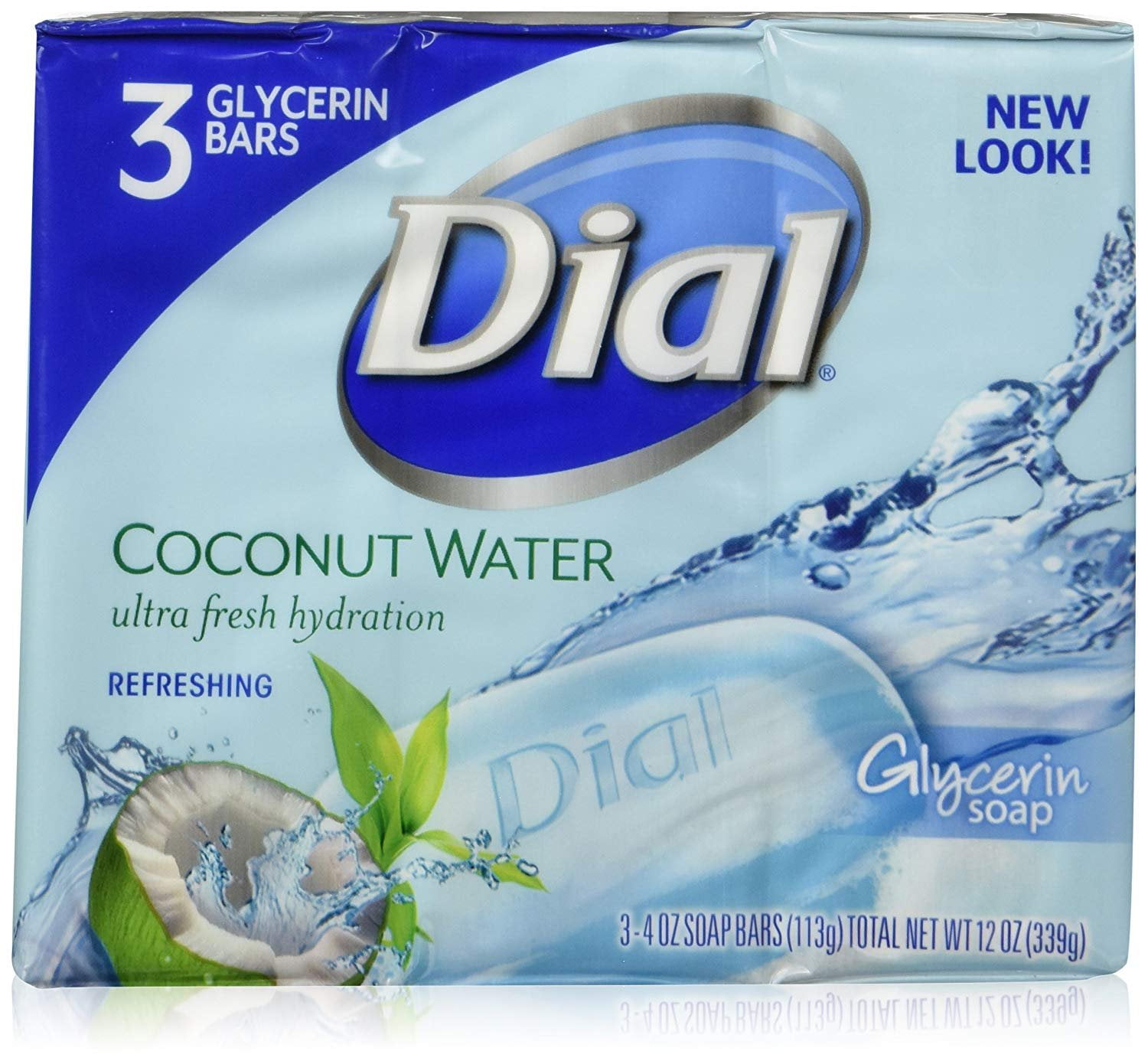 Dial Skin Care Bar Soap, Coconut Water, 4 Ounce, 3 Bars